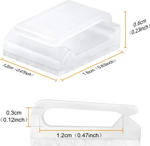 Miniatura 3 de Clips autoadhesivos para cables de gestión ordenada, paquete de 100 abrazaderas para fijar la luz LED