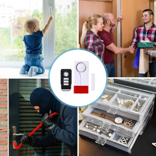 Miniatura 5 de Alarma abierta para puerta y ventana, control remoto inalámbrico, sensor magnético, timbre antirrobo, seguridad para el hogar, protección para casa