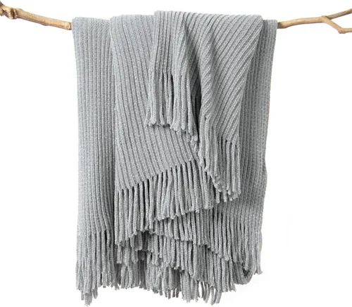 Miniatura 15 de lifein Manta de felpilla de 50 x 60 pulgadas, suave manta de punto bohemio para sofá, acogedora decoración de casa de campo, manta ligera para todas