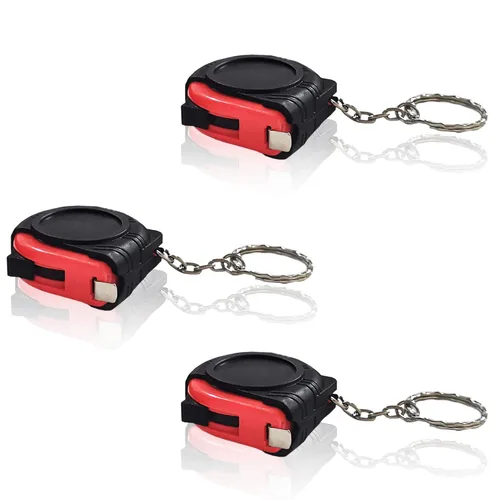 Miniatura 8 de Cinta métrica retráctil para niños, mini llavero métrico / pulgadas, regla de cinta métrica portátil con bloqueo deslizante estable para medir