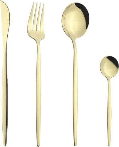 Miniatura 15 de Juego de cubiertos Cuchillo de cena Postre Tenedor Cuchara Juego de vajilla de acero inoxidable Vajilla de cocina 4 piezas Negro