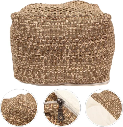 Miniatura 4 de UPKOCH Funda de cojín gruesa de lino y algodón para silla, 15.74 x 15.74 x 10.62 pulgadas, estilo japonés, funda para asiento otomano, sin relleno