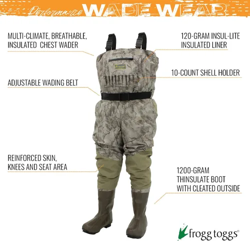 Miniatura 2 de FROGG TOGGS Vadeador de pecho para hombre Grand Refuge 2.0 de tamaño regular transpirable y aislado
