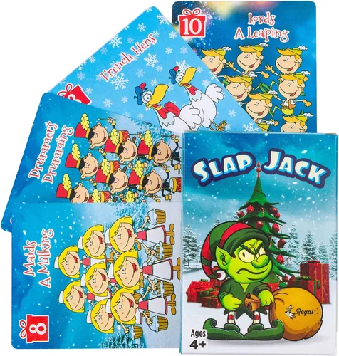 Miniatura 8 de Regal Games Juegos de cartas para niños – Go Fish, Crazy 8's, Old Maid, Slap Jack, Monster Memory Match, Snowball Fight – Temática festiva