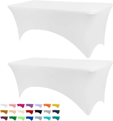 Miniatura 9 de BDDC - Fundas de mesa para mesas de 6 pies, manteles elásticos lavables y resistentes a las arrugas de color azul real de 6 pies para eventos