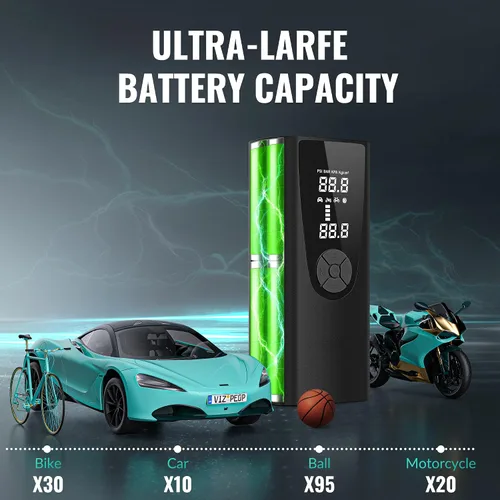 Miniatura 4 de Inflador de neumáticos actualizado, compresor de aire portátil, bomba de aire de 180 PSI para neumáticos de automóvil, inflado eléctrico 3 veces más