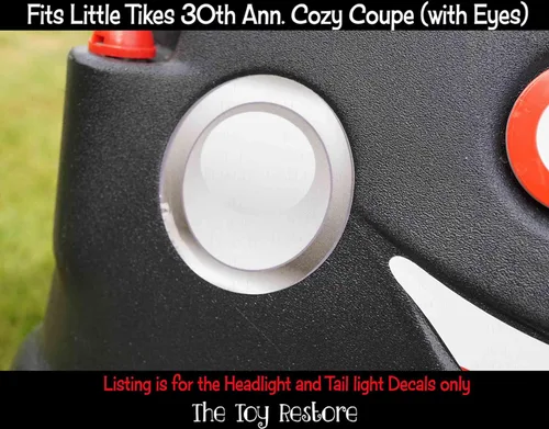 Miniatura 3 de Calcomanías de repuesto para faros delanteros y luces traseras de Little Tikes 30th Cozy Coupe Car