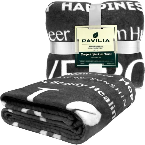 Miniatura 8 de PAVILIA Manta de Curación, Regalo para Pronta Recuperación, Manta de Forro Polar de Felpa Suave y Compasiva para Hombres y Mujeres, Manta