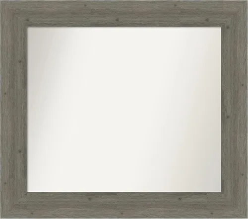 Miniatura 91 de Amanti Art Espejo de baño gris para sobre el fregadero, 27 x 27 pulgadas, espejo de tocador cuadrado gris, marco de madera rústica de campo medio