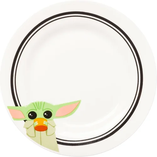 Miniatura 7 de Silver Buffalo Star Wars The Mandalorian and The Child Baby Yoda Grogu - Juego de 4 platos de cerámica con borde de 8 pulgadas El mandaloriano