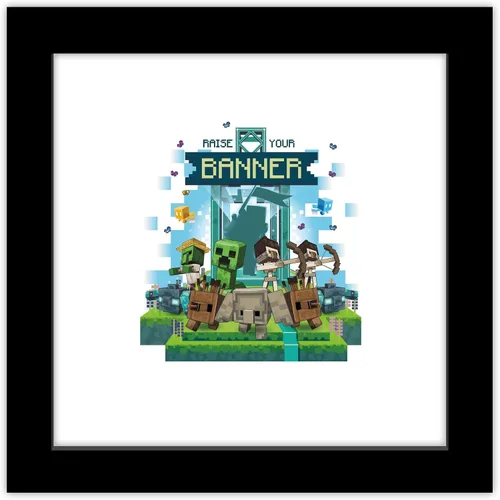 Miniatura 10 de Trends International Gallery Pops Minecraft: Legends - Arte de pared con texto en inglés "Raise Your Banner", versión sin marco, 12 x 12 pulgadas
