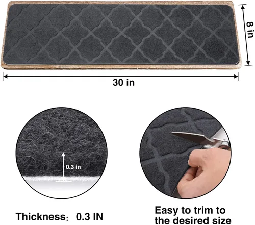 Miniatura 2 de Peldaños de escalera para escalones de madera 15 piezas - 8x30 pulgadas Alfombra corredor para escaleras interior Alfombrillas antideslizantes