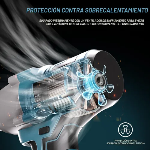 Miniatura 5 de Llave de impacto inalámbrica - Llave de impacto de 850 Nm (627 ft-lb) de 1/2 pulgada, pistola de impacto de alto par de 21 voltios con batería de 2