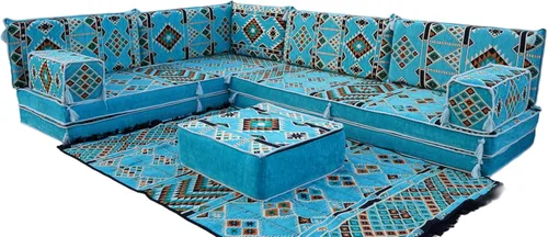 Miniatura 21 de arabicsofa Juego de sofás árabes tradicionales en forma de L - Sofás seccionales marroquíes - Asientos Majlis orientales para sala de estar
