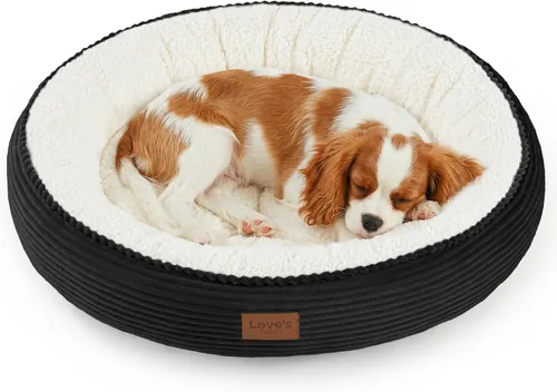 Miniatura 26 de Love's cabin Cama redonda acolchada para gatos y perros, cama para mascotas de 20 pulgadas para gatos o perros pequeños, parte inferior Violeta