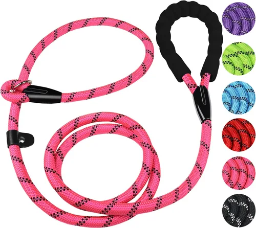 Miniatura 11 de Correa para perro de 3.9 pies, duradera, de alta calidad, resistente, con mango acolchado cómodo e hilos altamente reflectantes para perros Negro