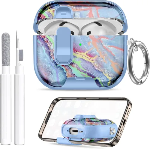 Miniatura 23 de Compatible Airpods 4 Case (2025) with Phone Stand & Cleaner Kit,Print Soft Silicone Lock Clip Apple AirPods 4th Generation Case, Airpod 4 Cover with