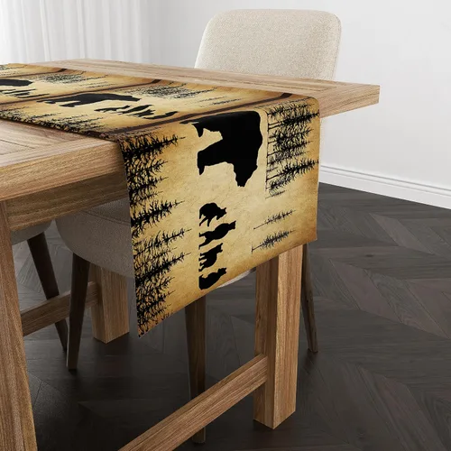Miniatura 12 de YCness Camino de mesa con estampado de vaca, piel de vaca marrón, estilo occidental, decoración de casa de campo para el hogar, cocina, comedor, 13