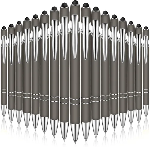 Miniatura 19 de Zonon 38 Piezas Bolígrafo Engomado con Punta de Stylus Bolígrafo de Metal Elegante Stylus Capacitivo con Agarre de Goma Suave, Tinta Negra