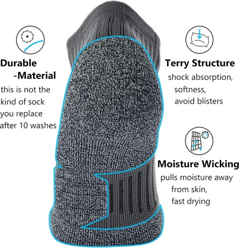 Miniatura 4 de CWVLC Paquete múltiple de calcetines deportivos de compresión acolchados unisex