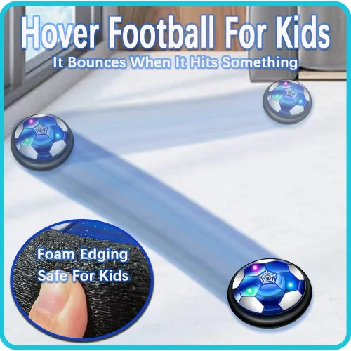 Miniatura 5 de JRD&BS WINL Pelota de fútbol voladora recargable con luces LED y amortiguación de espuma para niños y niñas, juego de fútbol de aire