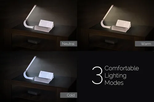 Miniatura 8 de Luxe lámpara de escritorio inalámbrica LED amigable a la vista, recargable, USB, hasta 40 horas de luz continua, control táctil, 6 niveles