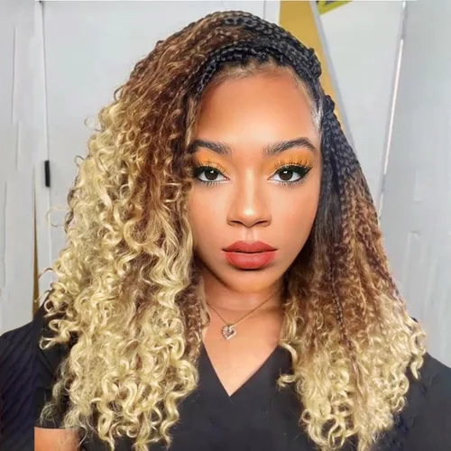 Miniatura 12 de Goddess Box Braids 1B3330 - Trenzas de ganchillo bohemias de 10 pulgadas para mujeres negras, paquete de 7 paquetes de trenzas bohemias preenlazadas