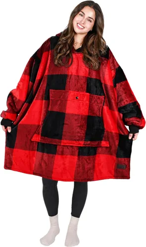 Miniatura 6 de Tirrinia Sudadera Manta de Gran Tamaño con Capucha, Mantas Sherpa Esponjosas Vestibles, Manta Sudadera Reversible y Acogedora, Regalo para Adultos #