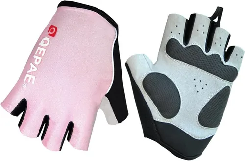 QEPAE Guantes de ciclismo con almohadilla de gel luminosa sin dedos, guantes Crossfit para montar en la noche segura, ciclismo, senderismo, spinning
