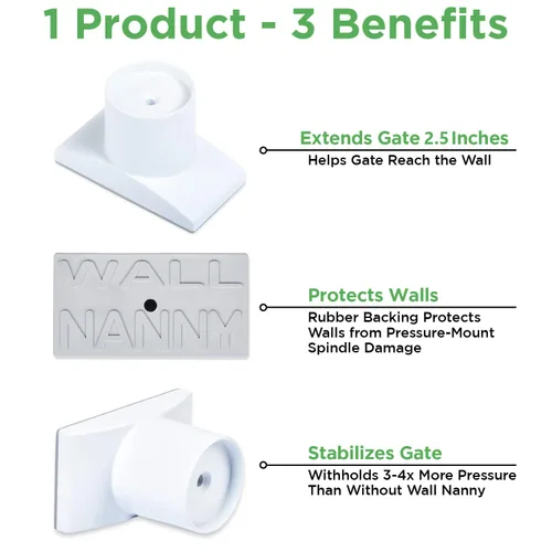 Miniatura 2 de Wall Nanny Extensor – Kit de extensión de puerta de bebé de 2.5 pulgadas (fabricado en Estados Unidos) extiende las puertas montadas a presión +