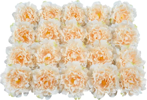 Miniatura 19 de 20 Piezas Flores Artificiales Peonías, Peonías Falsas de Seda de 5" con Tallos de 6" Sin Hoja, Flores de Peonías Sintéticas para Decoración