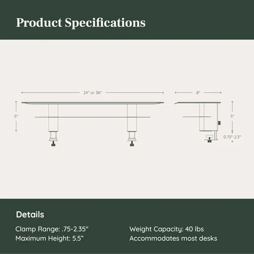 Miniatura 5 de Branch Soporte para monitor, elegante y duradero, soporte de acero con recubrimiento en polvo con forro de fieltro suave, pequeño elevador