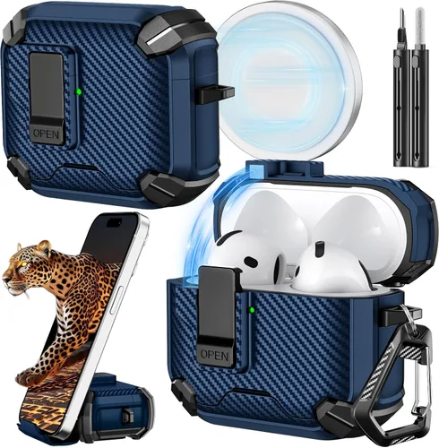 Miniatura 32 de Inesore for AirPods Pro 3 Case (2025) with Phone Stand Design, Compatible with MagSafe, Auto-Locking Case Cover for Air Pods Pro 3rd with Cleaning