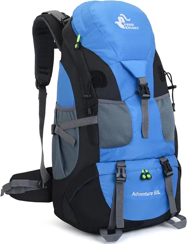 Miniatura 18 de Bseash Mochila de senderismo de 50 L, resistente al agua, ligera, mochila deportiva para deportes al aire libre, bolsa de viaje para camping, Azul