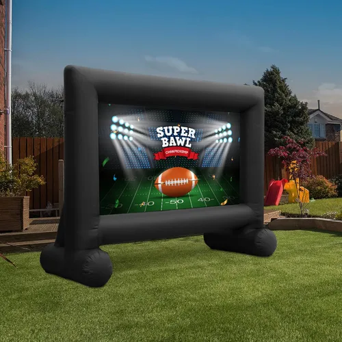 Miniatura 7 de Pantalla inflable de proyector de teatro para exteriores e interiores de 14 pies con soplador integrado, incluye amarres y bolsa de almacenamiento