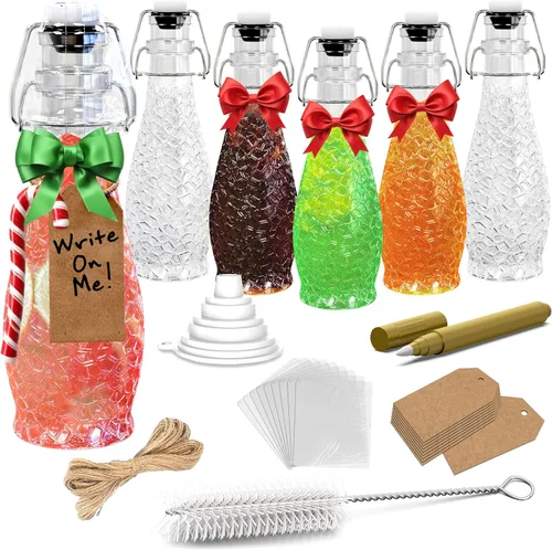 Miniatura 12 de Nevlers Botellas de vidrio con tapa abatible de lágrima de 8.5 onzas con tapas, botella de vidrio abatible con tapón, paquete de 12