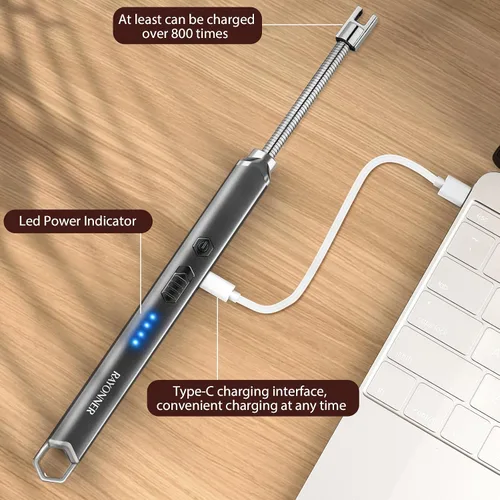 Miniatura 6 de RAYONNER Encendedor Eléctrico para Velas Encendedor USB Recargable Encendedor de Cuello Largo y Flexible Rellenos para Calcetines Navideños Regalos