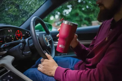 Miniatura 3 de Beast Vaso Térmico de 30 oz de Acero Inoxidable con Aislamiento al Vacío para Café y Hielo de Doble Pared Termo de Viaje (Rojo Arándano)