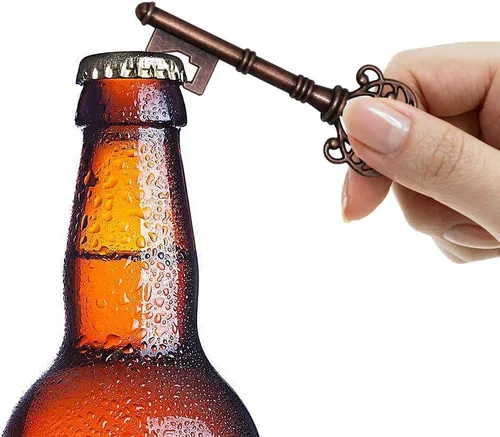 Miniatura 6 de Juego de 50 abrebotellas de llaves vintage, regalo de recuerdo de boda para invitados con tarjeta de acompañante, caja de almohada de agradecimiento