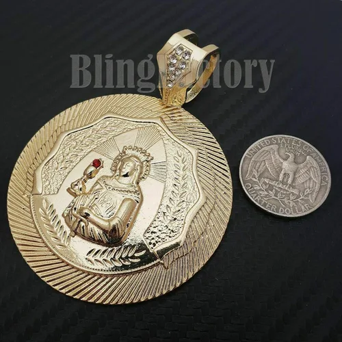 Miniatura 5 de Blingfactory - Collar con colgante de Santa Bárbara de hip hop, 0.472in, 18.0in