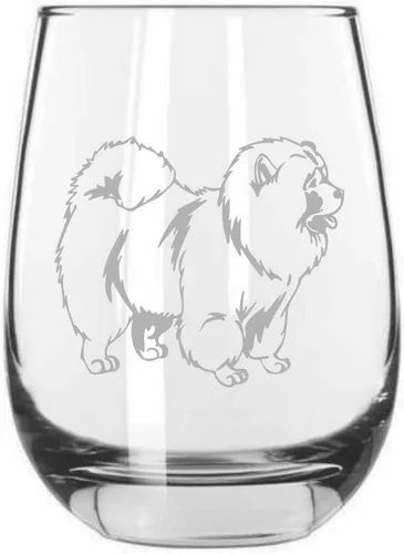 Miniatura 331 de Sakhalin Husky Dog - Copa de vino grabada personalizada de 15.25 onzas sin tallo