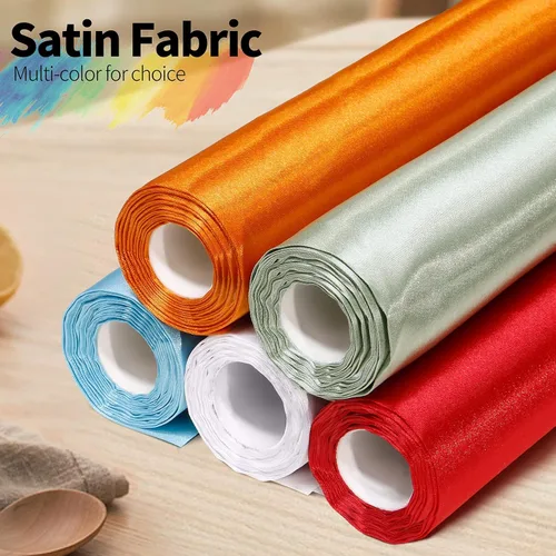Miniatura 5 de Horbaunal Tela de Satén Negro de 60 Pulgadas de Ancho por Yarda, Tela de Satén Charmeuse Suave para Vestido de Novia, Manualidades DIY, Disfraces, 1
