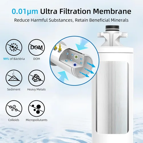 Miniatura 2 de Filtro de agua para debajo del fregadero, ultra filtración multietapa para Baçtёria, reducción de cloro y olor, 9K Gal/2 años, fácil instalación