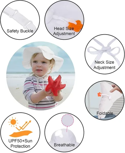Miniatura 41 de SimpliKids Sombrero de sol para bebé de ala ancha con protección solar UPF 50+ UV Ray