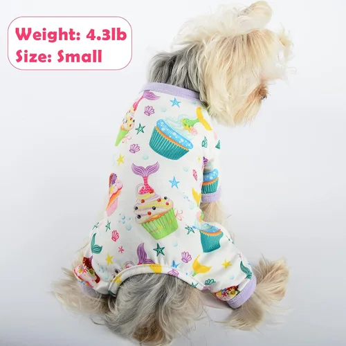Miniatura 4 de Pijamas para Perros Pjs Ropa Suave y Elástica para Perros para Perros Pequeños Niña Niño Perros de Tamaño Mediano Primavera Verano Ropa para Pastel