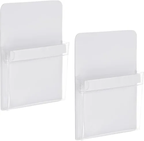 PATIKIL Soporte magnético para bolígrafo para refrigerador, paquete de 2 marcadores de borrado en seco de 6.496 x 4.724 in, organizador de tazas