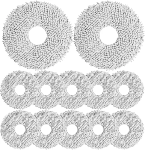 Miniatura 9 de Paquete de 4 almohadillas de trapeador de repuesto para aspiradora robot Roborock Q10 S5/Q10 S5+ – Paños de microfibra lavables a máquina