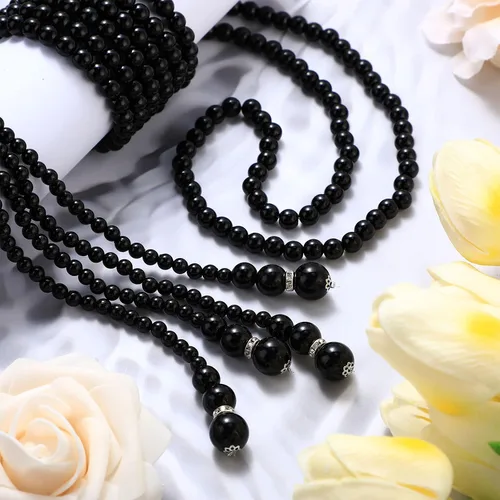 Miniatura 4 de Collar largo de perlas de imitación collar incluye para mujeres de 69 pulgadas de perlas en capas collar con 2 piezas collar de perlas anudadas