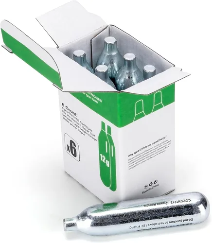Miniatura 7 de Cartuchos de CO2 de 8 gramos / 12 gramos / 88 gramos para Paintball - Cartuchos de CO2 para Airsoft, Pistola de Aire, Pistola de Pimienta P2P HDP 50
