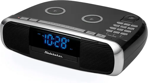 Miniatura 2 de Studebaker Workstaton Sistema de música HiFi con Bluetooth, radio FM, CD y estación de carga inalámbrica Qi (negro)
